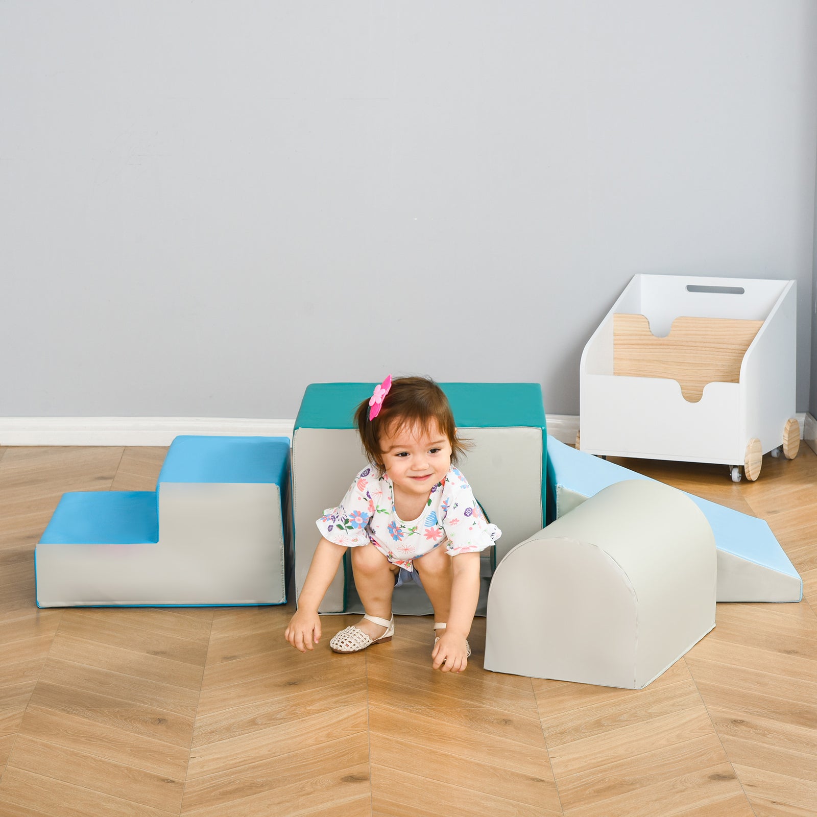 4-piece Soft Play Set, Baby Foam Block Toy Toddler 1-3 Years | Blue