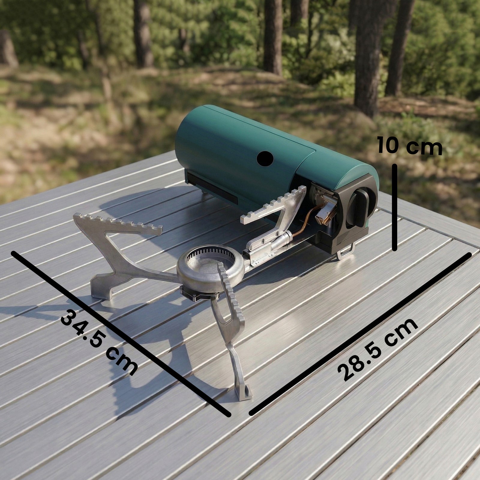 Outsunny Camping Stove With Safety Shut-off, Piezo Ignition Gas Stove Green