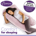 U Shaped Pregnancy Pillow, 135x75x20cm Shredded Memory Foam Full Body Maternity Cushion For Sleeping | U Shape | Pink