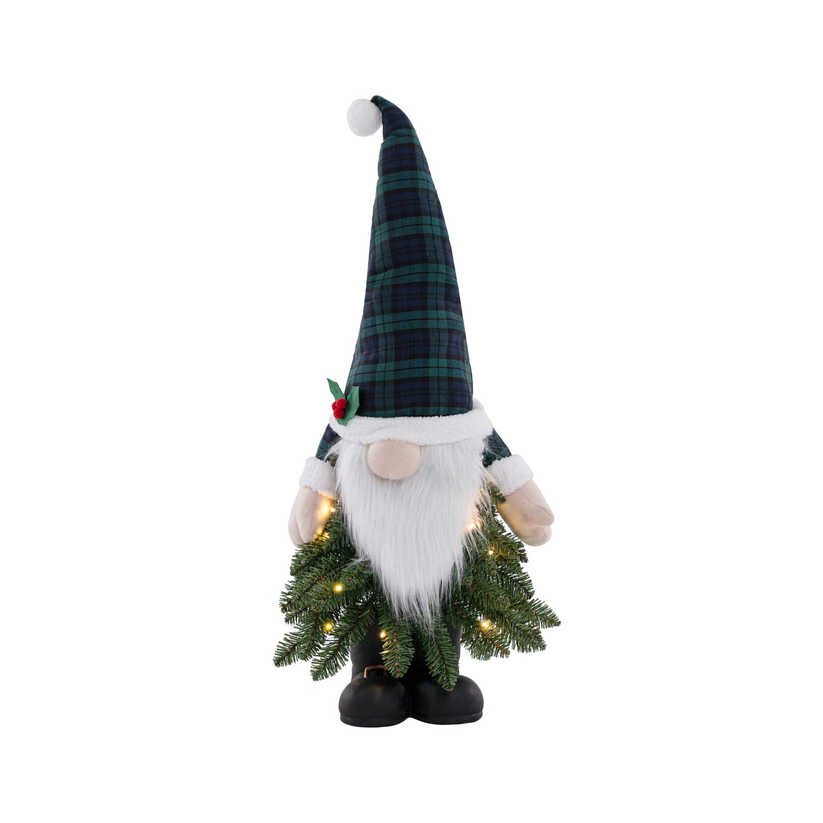 Indoor & Outdoor Living Hamish The Highland Gnome - Light-up Tartan Gnome