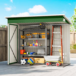 Outdoor Storage Shed, 7.5 X 4.3ft Metal Garden Shed | Green