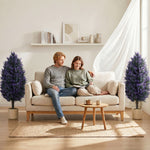 HOMCOM Set Of 2 Artificial Lavender Flowers With Stakes For Indoor Outdoor