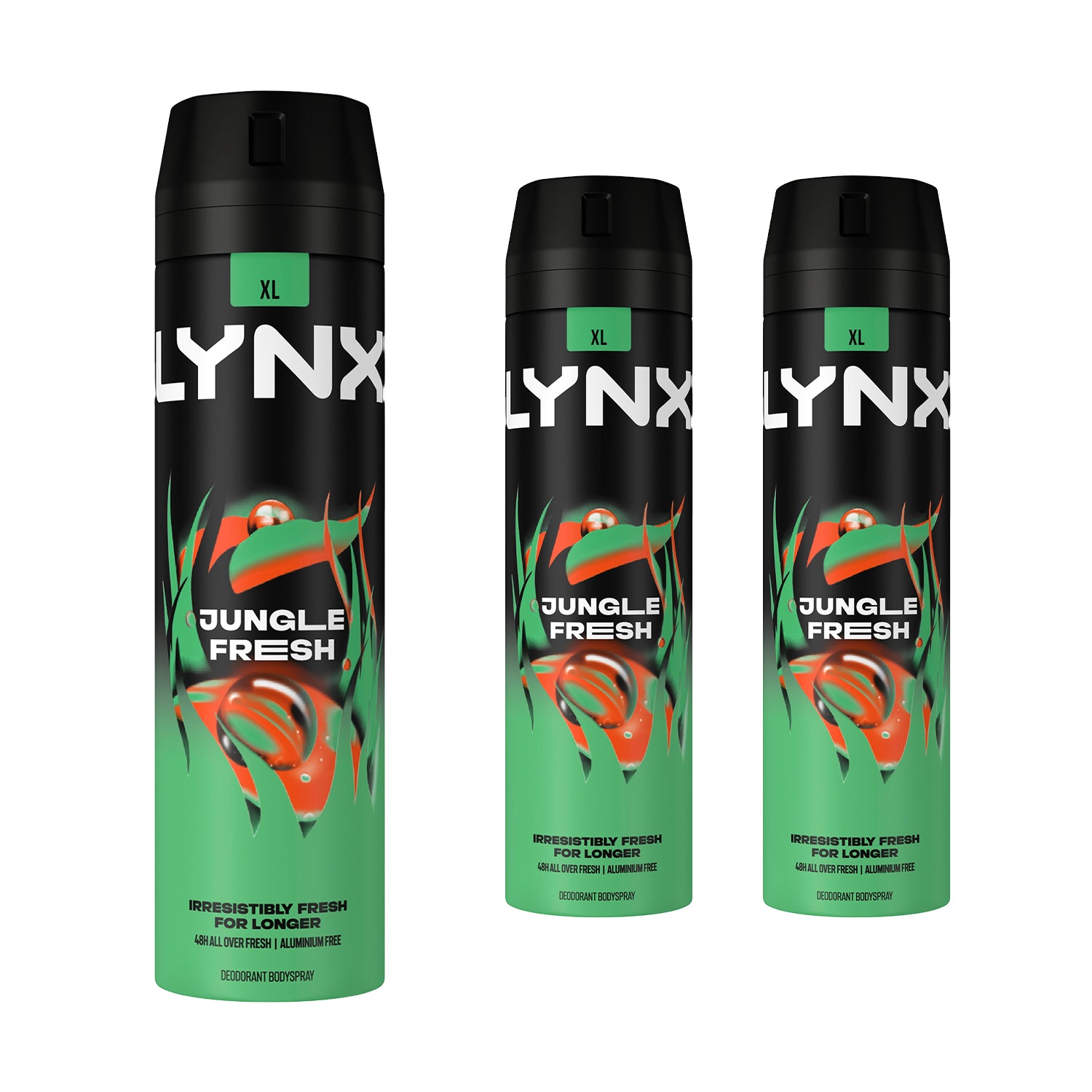 Body Spray Jungle Fresh 48hrs Protection High Definition Fragrance, 3x200ml