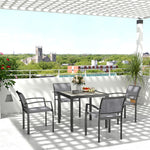 5 Piece Garden Furniture Set With 4 Stackable Armchairs