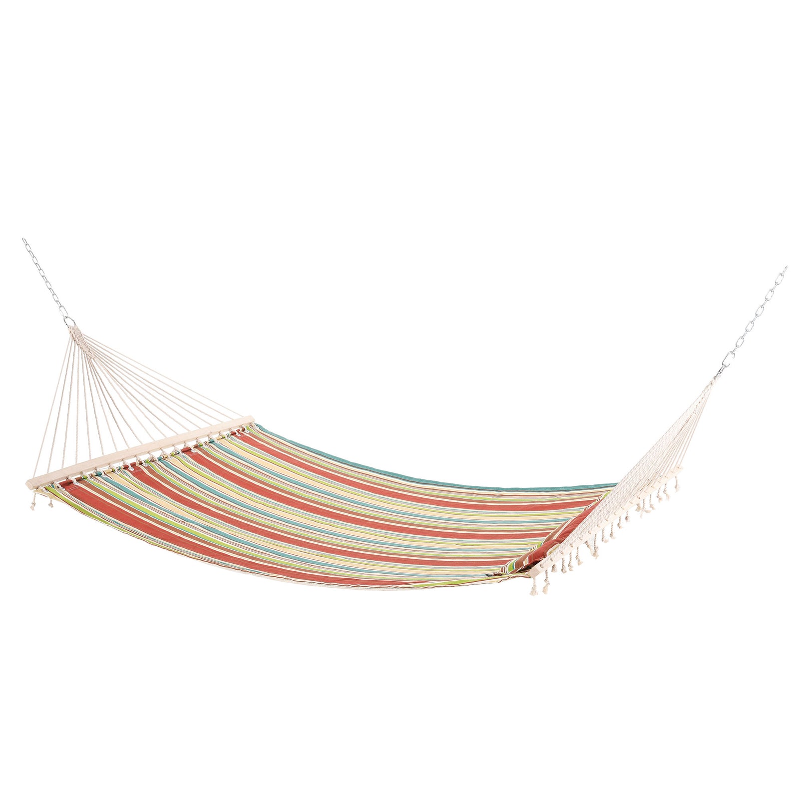 Double Cotton Hammock Camping Stripe Hanging Bed With Pillow