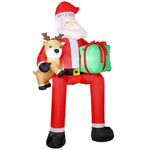 Outsunny 9.3ft Giant Christmas Inflatable Hanging Santa Claus W/ Reindeer