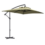 3m Cantilever Banana Parasol W/ Cross Base | Beige