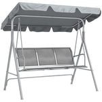 Metal Swing Chair Garden Hammock 3 Seater Patio Bench Canopy | Light Slate Gray