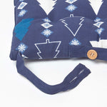 Christmas Seat Pad With Straps 100% Cotton 40 x 40cm | 40cm x 40cm | Blue