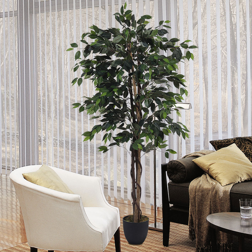 180cm Tall Artificial Banyan Tree In Planter Decorative Faux Plant For Home And Office