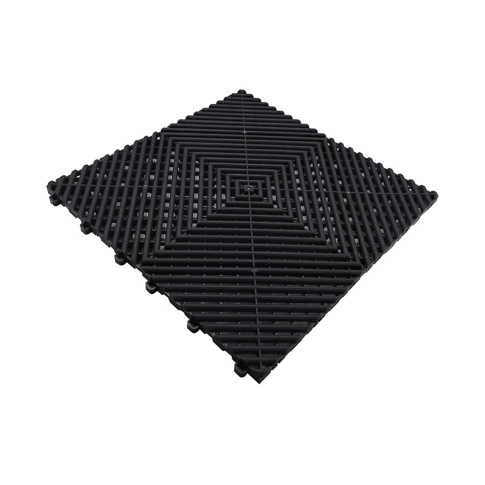 Heavy Duty Vented Garage Interlocking Floor Tiles | Black