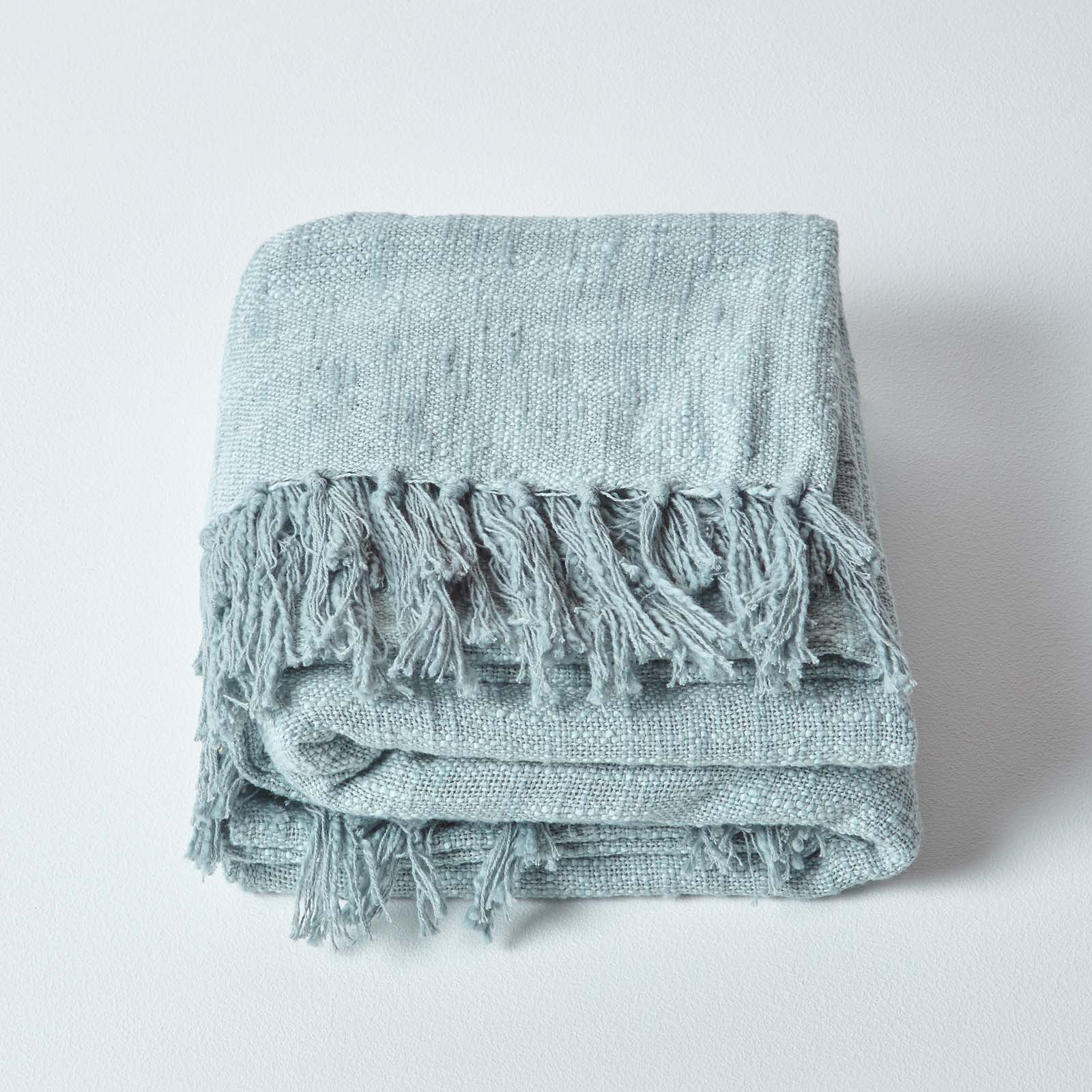 Nirvana Handwoven Slub Cotton Throw | 225cm x 255cm | Grey