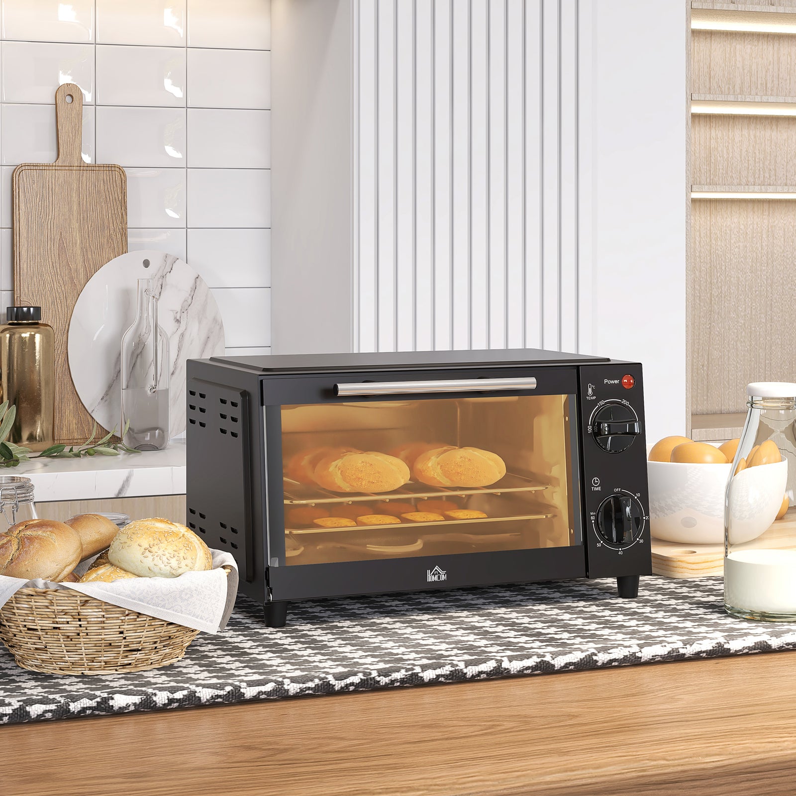Mini Oven 9l Countertop Electric Grill With Temp Timer | One Size | Black