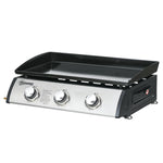 Gas Plancha Grill, 3 Burner, 22.5kw | Black