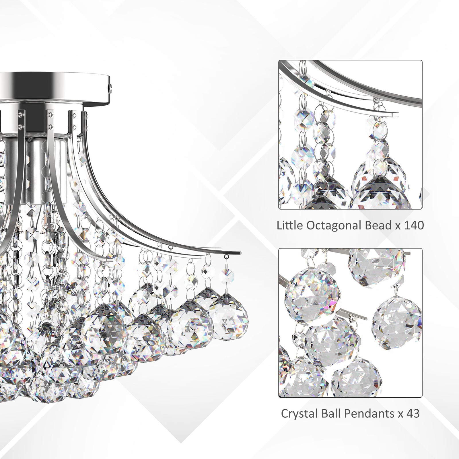 Modern K9 Crystal Chandelier Ceiling Lighting 3 Light