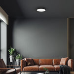 Gea Black Led Ceiling Lamp A Stylish Contemporary 39cm 36w Light With Remote Control And Low Energy Light Source