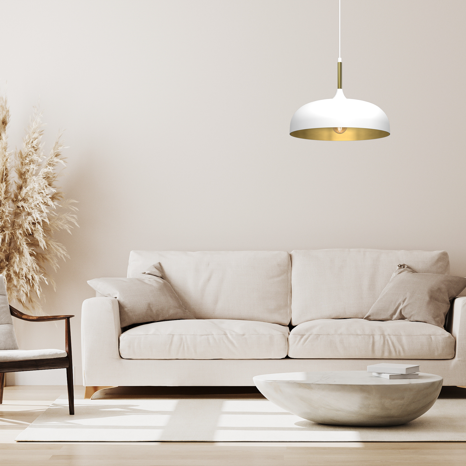Pendant Lamp Lincoln 1xe27 35cm | 35cm | White