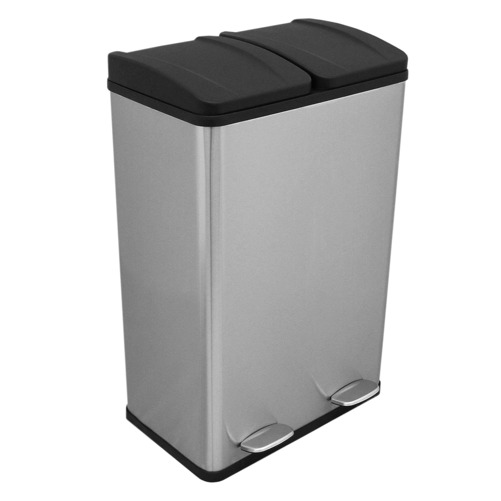 60l Dual Pedal Bin | Silver