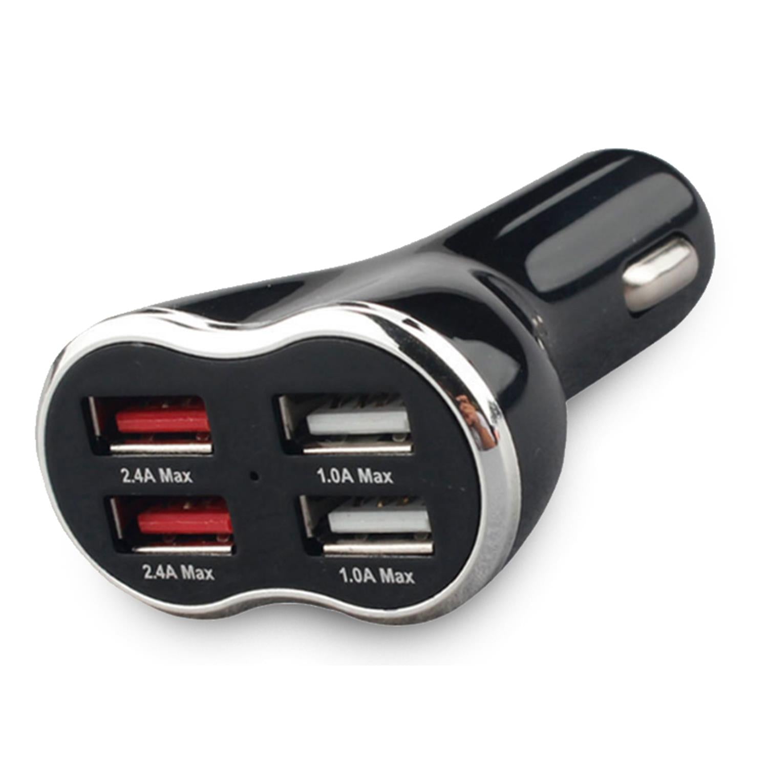 Powerful & 4-port Universal Usb Car Charger Black