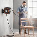 Wall Mount Auto Rewind Hose Reel With 180° Swivel Bracket | 20m | Black