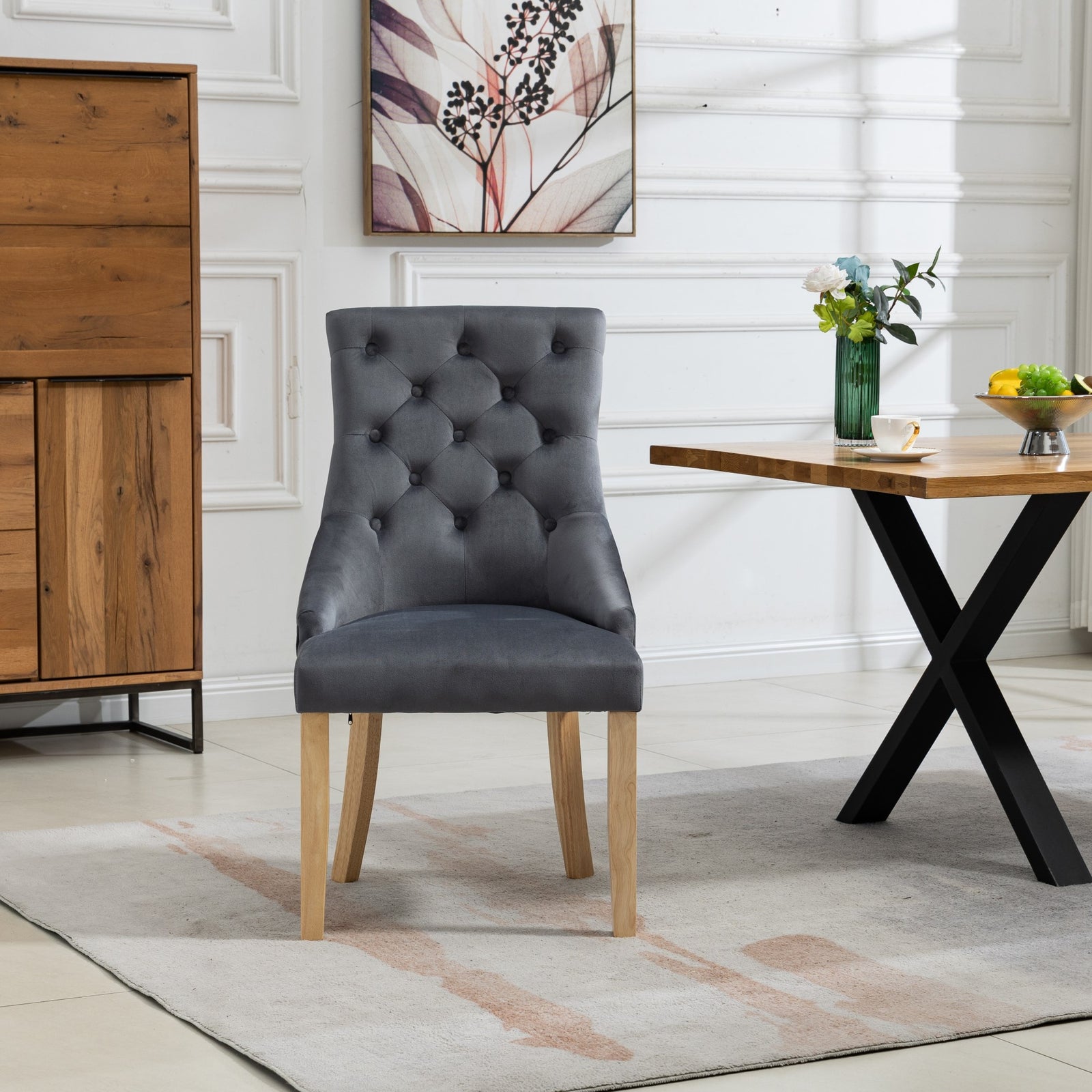 Set Of 2 Ravenna Velvet Dining Chairs