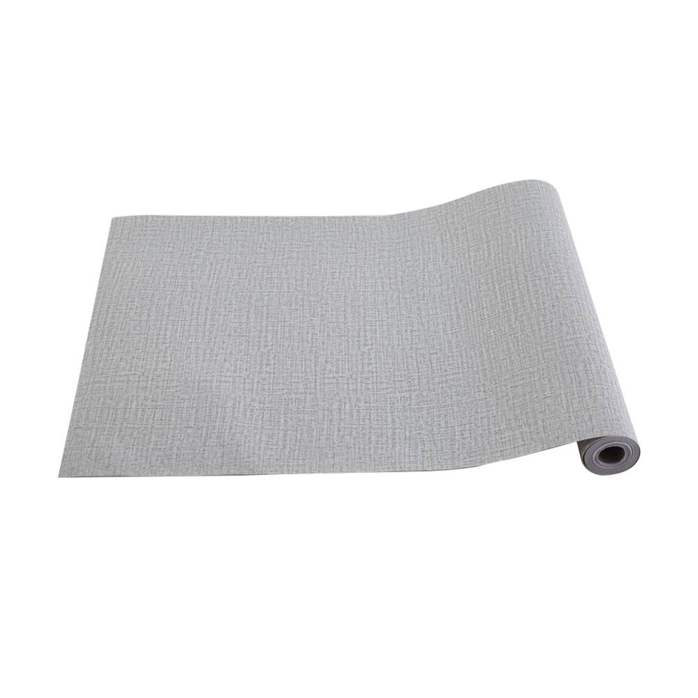 Grey Linen Textured Pvc Self-adhesive Wallpaper