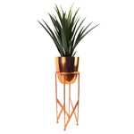 90cm Copper Planter With Artificial Yukka Plant