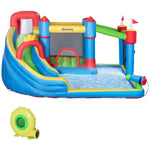 Kids Inflatable Bouncy Castle 6 In 1 Water Slide Water Gun Air Blower