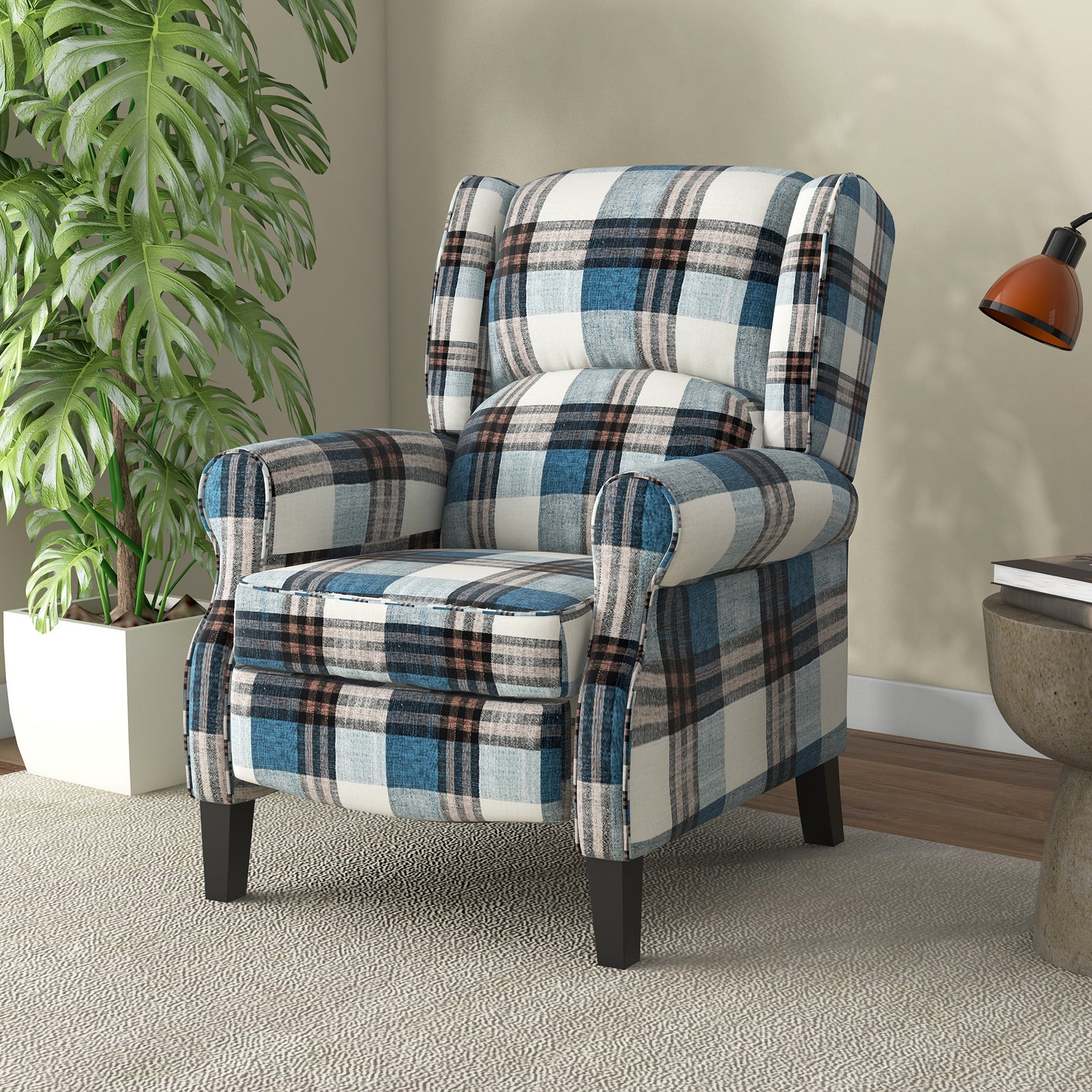 Recliner Chair Wingback Living Room | Blue