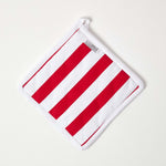 HOMESCAPES Cotton Polka Dot Red White Pot Holder