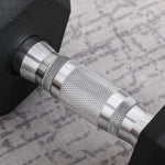 12.5kg Hex Rubber Dumbbell For Home Exercise | Black