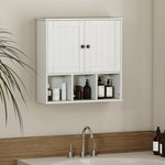 HOMCOM Bathroom Wall Cabinet, Medicine Cabinet With Open Compartments, Shelf