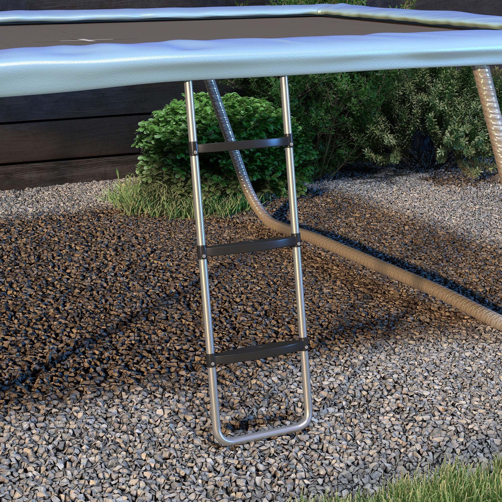 2 Steps/3 Steps Galvanised Steel Trampoline Ladder Climbing | Medium | Silver
