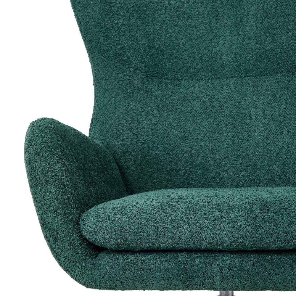 Tufted Swivel Accent Armchair With High Back & Armrests, Comfortable Upholstered | Dark Green