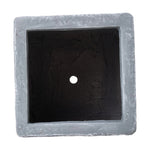 Cube Shaped Cement Planter Flower Pot With Drainage Holes | Small | Grey Granite
