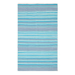 Modern Blue Scandinavian Style Striped Cotton Rug | 150cm x 240cm | Aqua