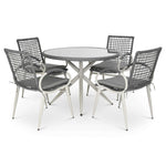 5-piece Rattan Outdoor Dining Set | Grey