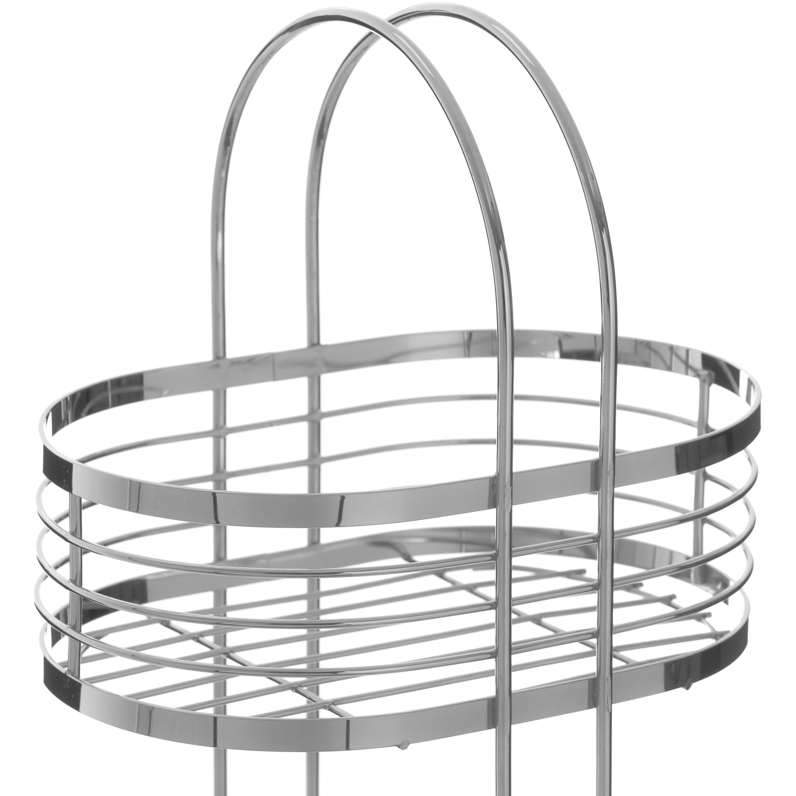 3 Tier Floor Standing Oval Chrome Bathroom Caddy