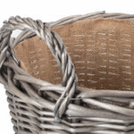 Wicker Antique Wash Finish Lined Log Basket | Medium | Brown