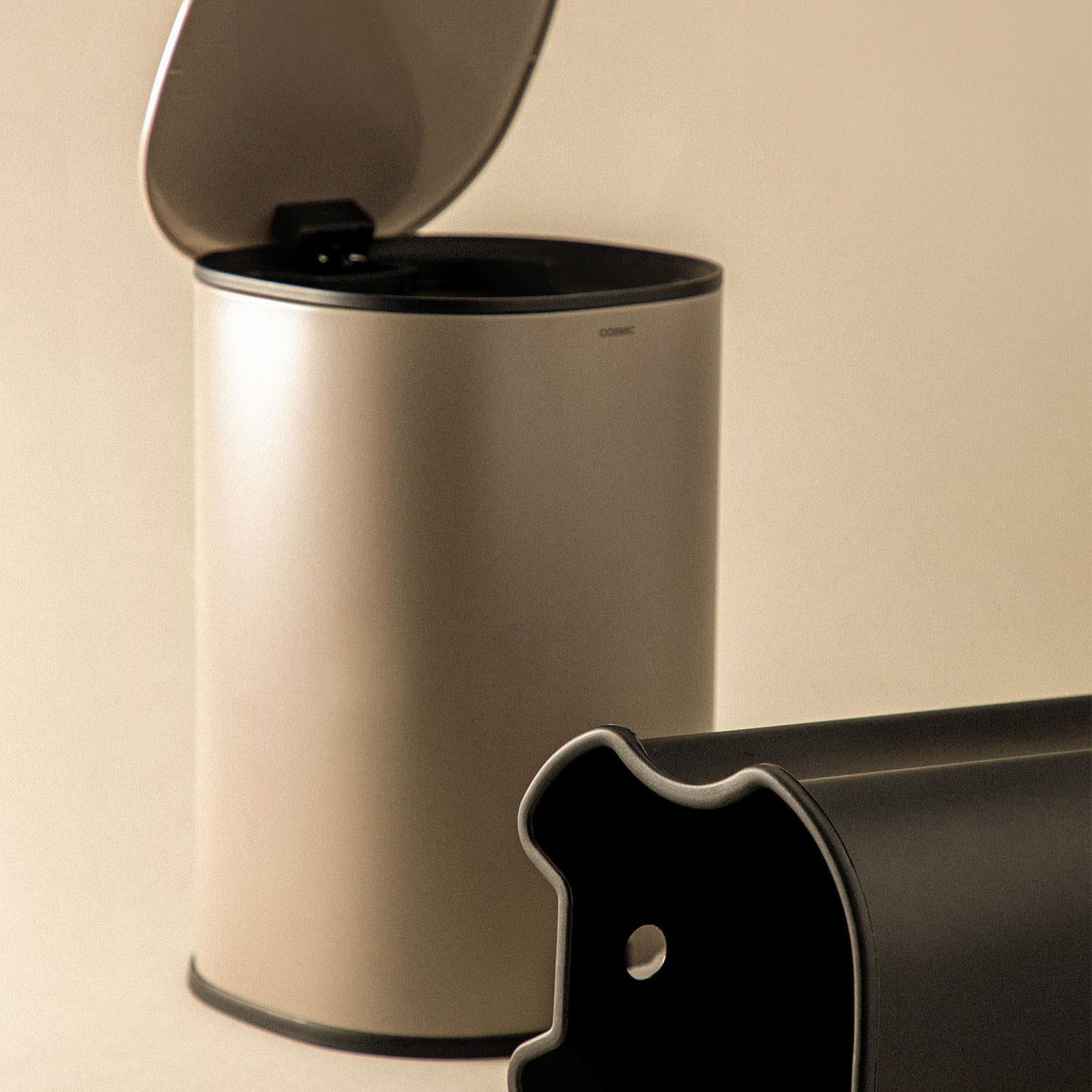 Bathroom Bin 5l, Pedal, Soft-close, Bucket, Essentials Collection | Black