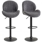 HOMCOM Modern Bar Stools Set Of 2, Swivel Counter Height Barstools, Grey