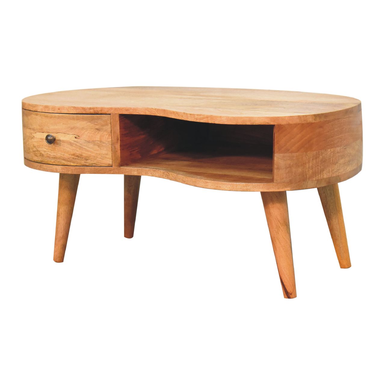 Solid Wood Oak-ish Wave Coffee Table