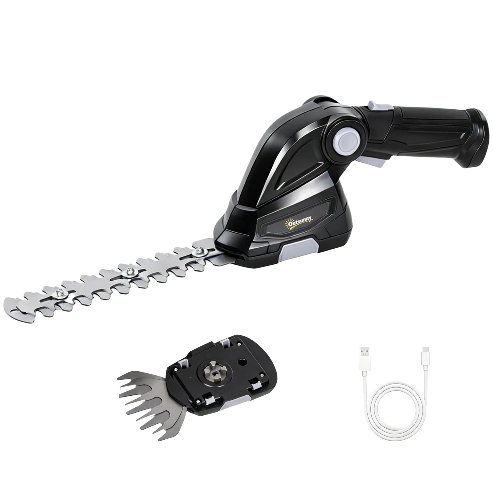 2-in-1 Cordless Hedge Trimmer & Grass Shear With 2000mah Batteries