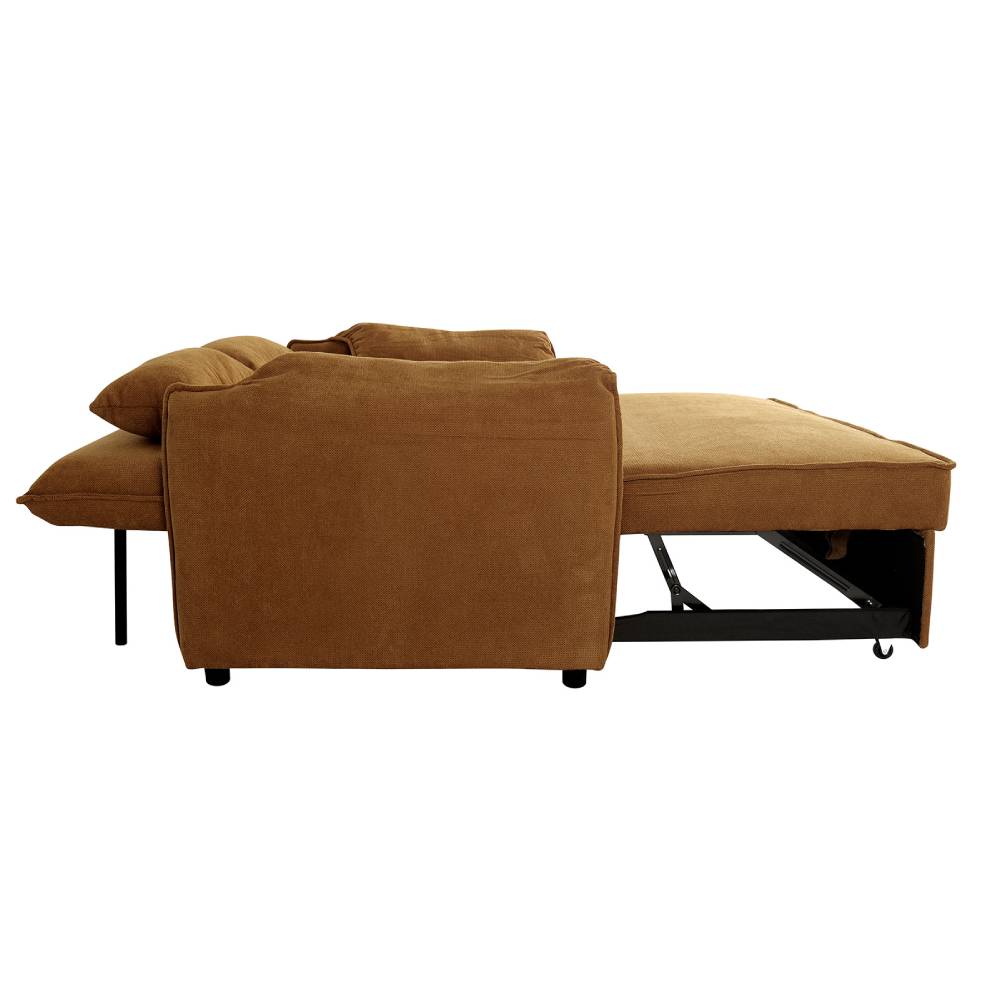 Fabric Sofa Bed With Adjustable Backrest And Easy Pull-out Mechanism | Ginger