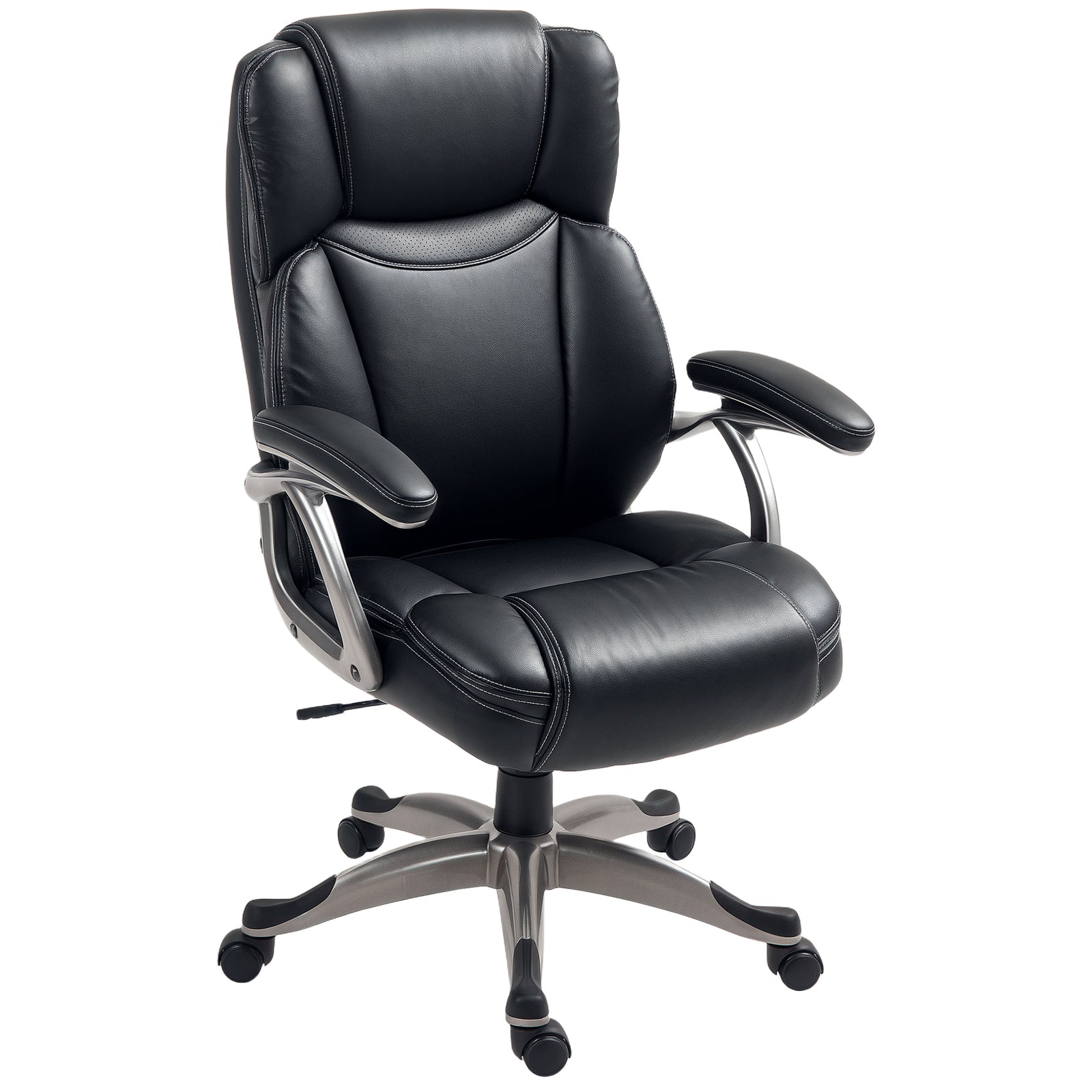 Tilting Executive Office Chair, Pu Leather Desk Chair | Black