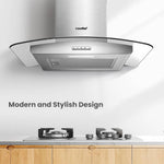 60cm Chimney Cooker Range Hood Kitchen Extractor With 3-speed Modes | Silver
