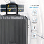 55x40x20cm Lightweight Luggage Overhead Cabin Hard Shell Cabin Suitcase 60+ Airlines Approved - Carry On Case - 4 Wheels | Cabin | Anthracite