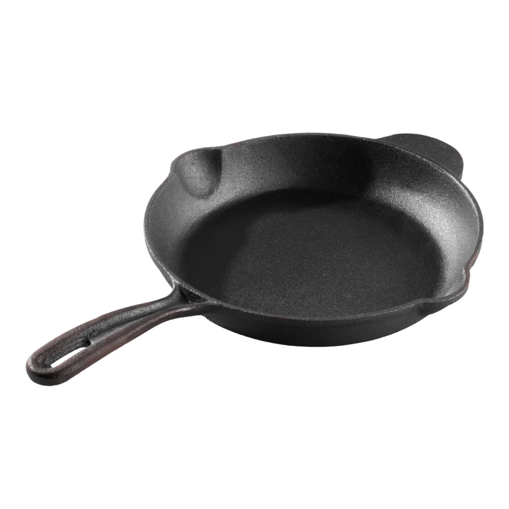 20cm/23cm/26cm Dia Round Cast Iron Skillet Frying Pan With Handle | Small | Black