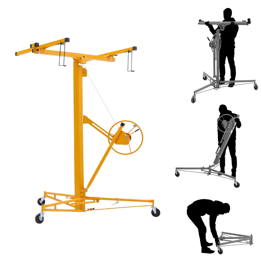 16ft Rolling Drywall Lifter Panel Hoist Jack Tool | Yellow