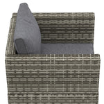 Outdoor Single Wicker Furniture Sofa W/padded Cushion Garden | Dark Gray